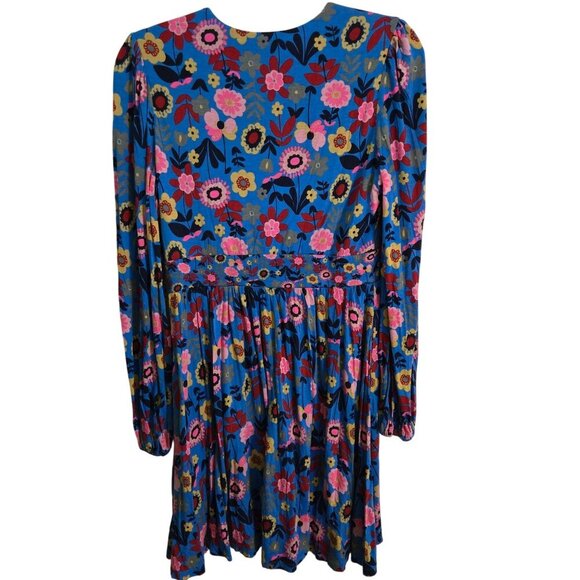 Boden Mini Tea Dress Moroccan Blue Floral Pockets Size 6R - Picture 3 of 8